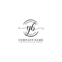 Fototapeta premium YB Initial handwriting logo template vector
