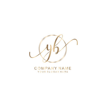 YB Initial handwriting logo template vector