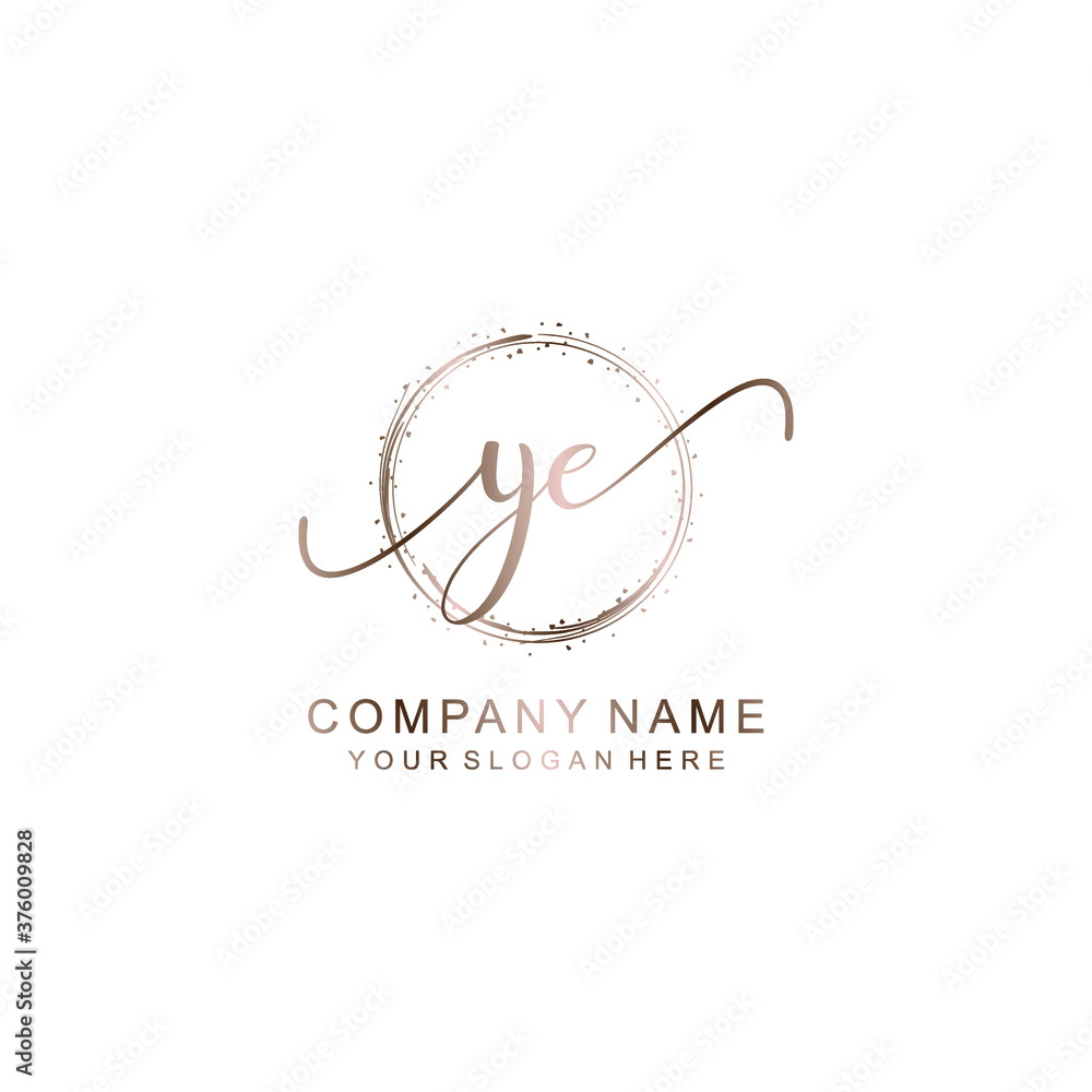 Wall mural ye initial handwriting logo template vector