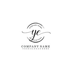 YE Initial handwriting logo template vector