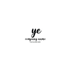 YE Initial handwriting logo template vector