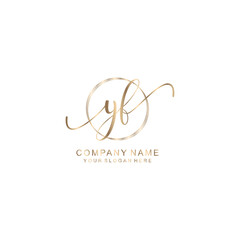 YF Initial handwriting logo template vector