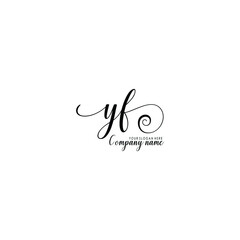 YF Initial handwriting logo template vector