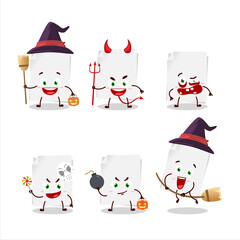 Halloween expression emoticons with cartoon character of blank sheet of paper