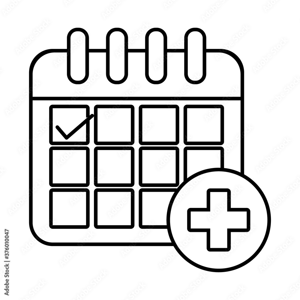 Poster medical cross in calendar flat style icon