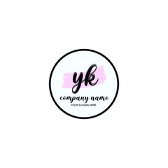 YK Initial handwriting logo template vector