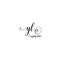 YL Initial handwriting logo template vector