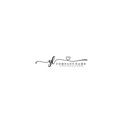 YL Initial handwriting logo template vector