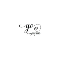 YO Initial handwriting logo template vector