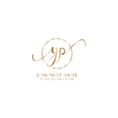 YP Initial handwriting logo template vector