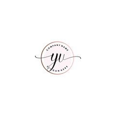 YV nitial handwriting logo template vector
