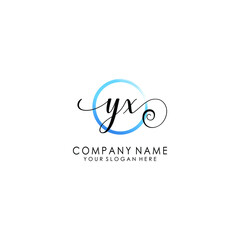 YX nitial handwriting logo template vector
