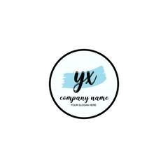 YX nitial handwriting logo template vector
