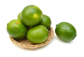Citrus lime fruit isolated on white background cutout 