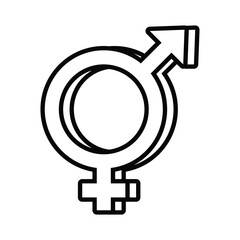 hermaphrodite gender symbol of sexual orientation line style icon