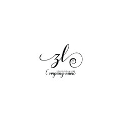 ZL Initial handwriting logo template vector
