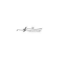 ZL Initial handwriting logo template vector
