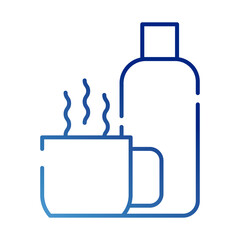 coffee cup and therms gradient style icon