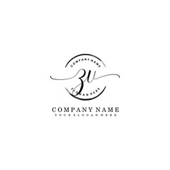 ZV Initial handwriting logo template vector