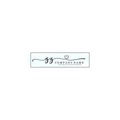 ZZ Initial handwriting logo template vector