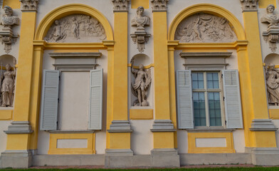 Fototapeta na wymiar beautiful view on Royal Wilanow Palace located in the Wilanów district, Warsaw