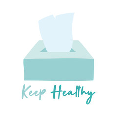 keep healthy campaing lettering with damp cloths flat style