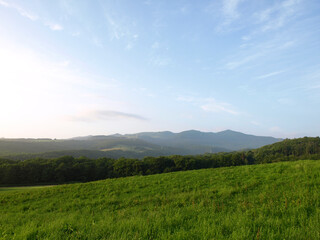 Obraz premium 北海道の牧草地