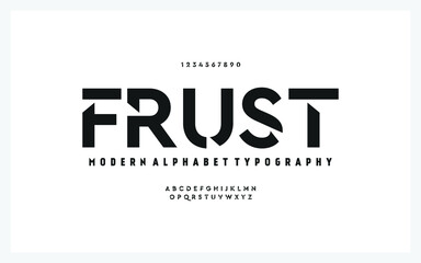 Modern Futuristic abstract typography alphabet. Vector of font typeface a to z. 
