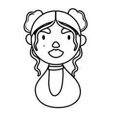 woman character national hispanic heritage line style icon