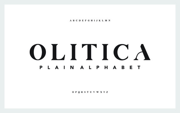 Classic and elegant typography. Alphabet and numbering uppercase. Vector illustration of font set.