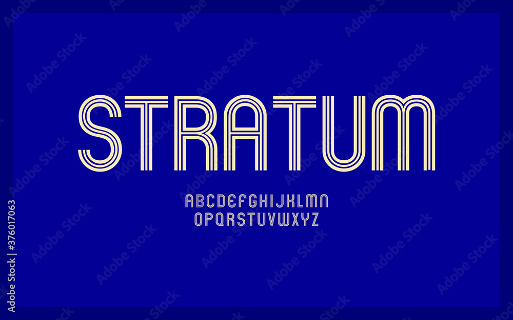 Poster typography alphabet lines style. a to z display font. vector illustration.