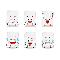 Cartoon character of blank sheet of paper with smile expression