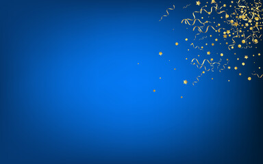 Obraz premium Golden Streamer Celebration Vector Blue 