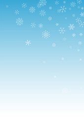 White Snow Vector Blue Background. Christmas 