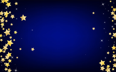 Yellow Twinkle Stars Vector Blue Background. Xmas 