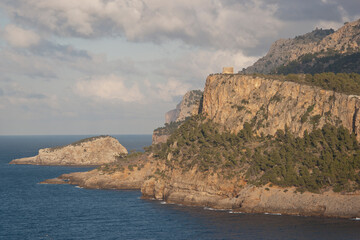 Fototapeta na wymiar Torre Picada.Puerto de Sóller.Sierra de Tramuntana.Mallorca.Islas Baleares. Spain.