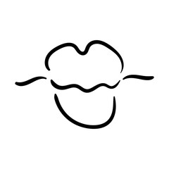 sexi mouth pop art line style icon