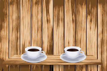 cup of coffee on bamboo mat