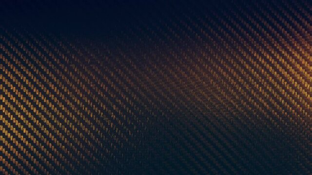 Carbon gold texture pattern background seamless motion loop. 3D animation