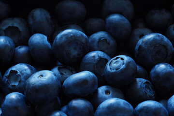 Blueberries abound as texture and background. Berries and vitamins