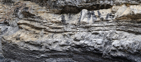 Geological section of the rock.