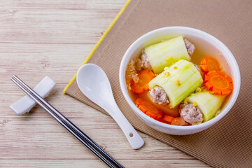 Stuffed cucumber soup