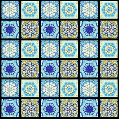 Abstract ornamental decorative pattern of squares. Mosaic art ornamental texture.