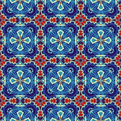 Seamless ornamental decorative pattern. Mosaic art texture.