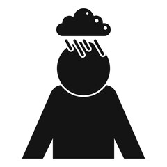 Stress head rain icon. Simple illustration of stress head rain vector icon for web design isolated on white background