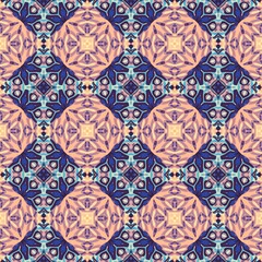 Seamless ornamental decorative pattern. Mosaic art texture.