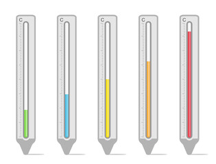 Celsius thermometer in several temperatures
