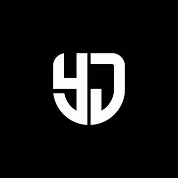 yj logo monogram with circular shape shield design template