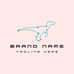 T rex one line logo template