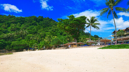 Beautiful Merlin Beach located near Patong in Phuket Island Thailand. View on the jungle, sea,...